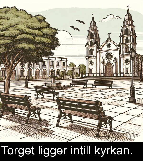 kyrkan: Torget ligger intill kyrkan.