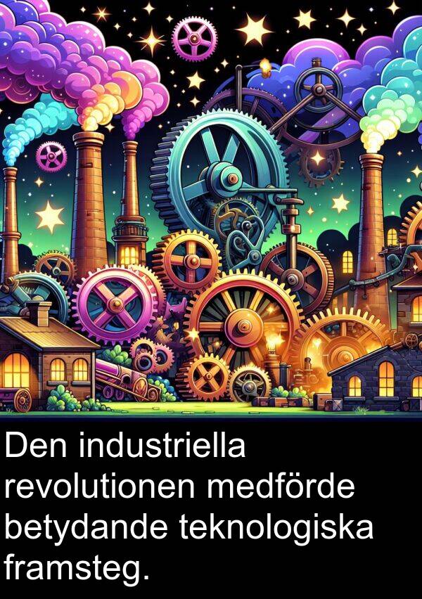 revolutionen: Den industriella revolutionen medförde betydande teknologiska framsteg.