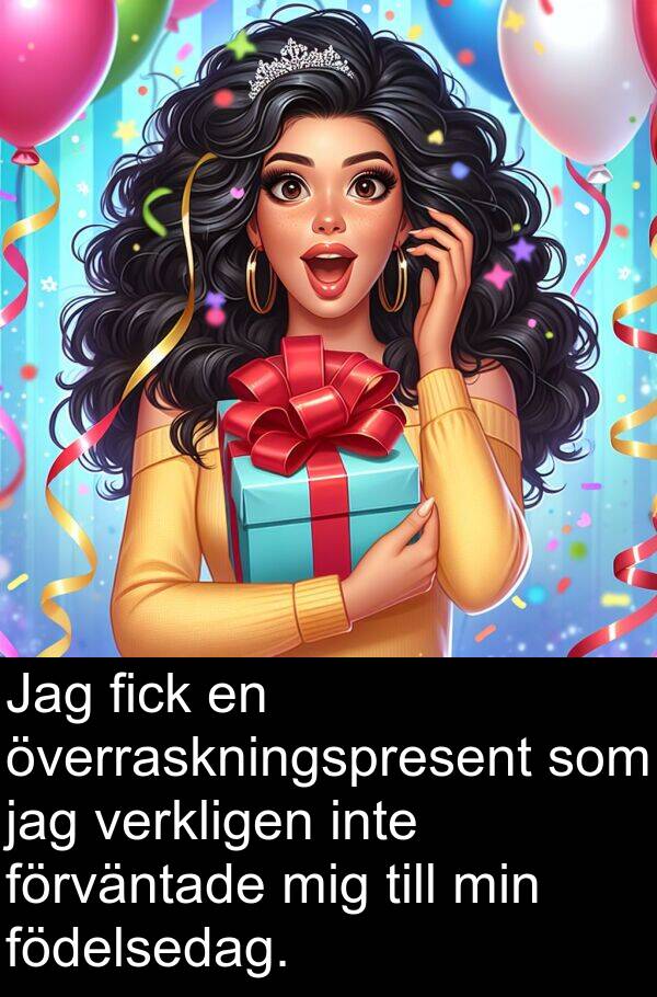 överraskningspresent: Jag fick en överraskningspresent som jag verkligen inte förväntade mig till min födelsedag.