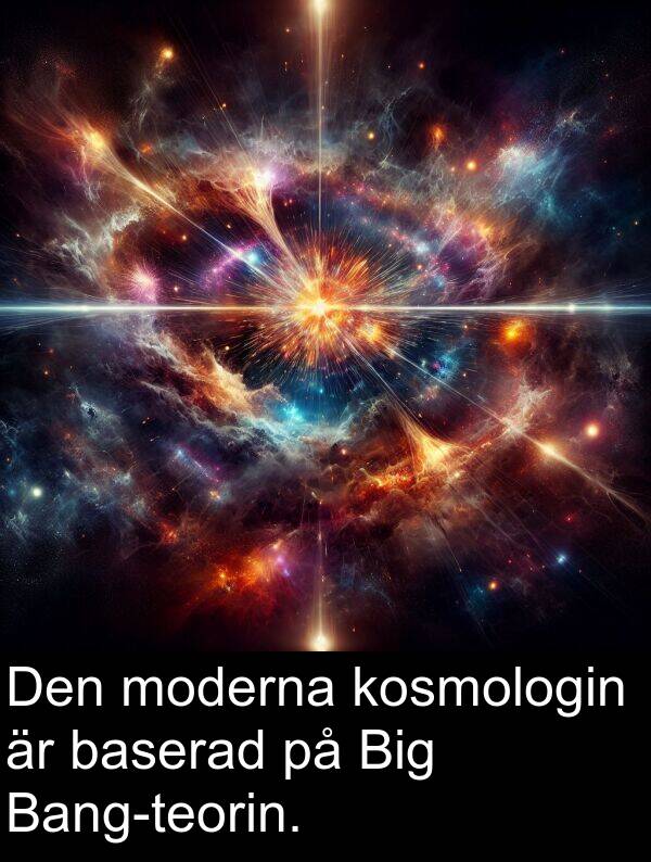 baserad: Den moderna kosmologin är baserad på Big Bang-teorin.