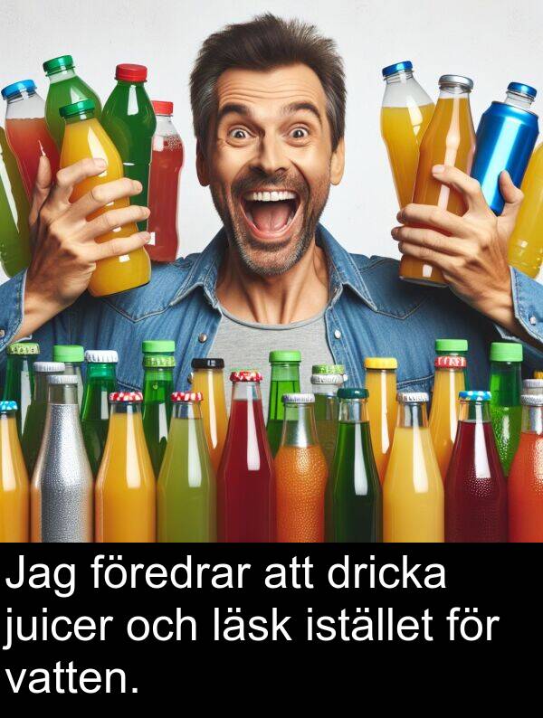 juicer: Jag föredrar att dricka juicer och läsk istället för vatten.