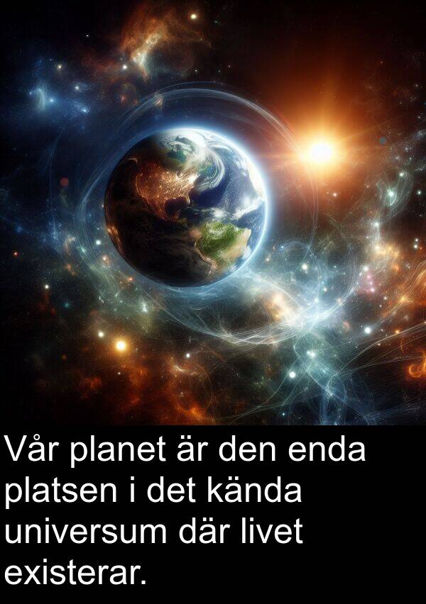 kända: Vår planet är den enda platsen i det kända universum där livet existerar.