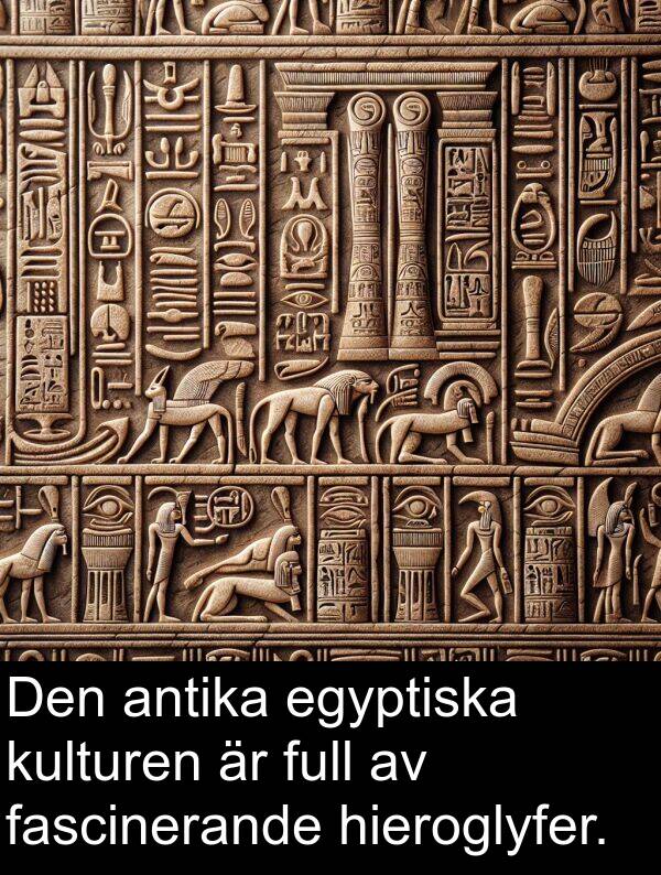 egyptiska: Den antika egyptiska kulturen är full av fascinerande hieroglyfer.