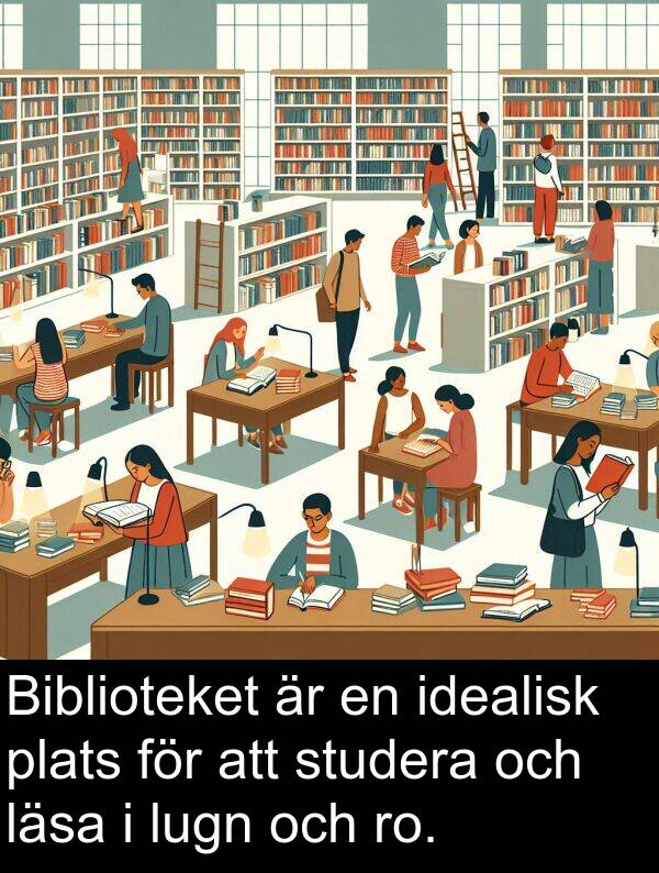 idealisk: Biblioteket är en idealisk plats för att studera och läsa i lugn och ro.