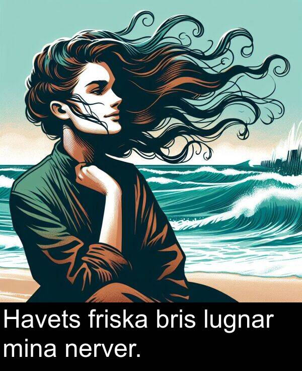 mina: Havets friska bris lugnar mina nerver.