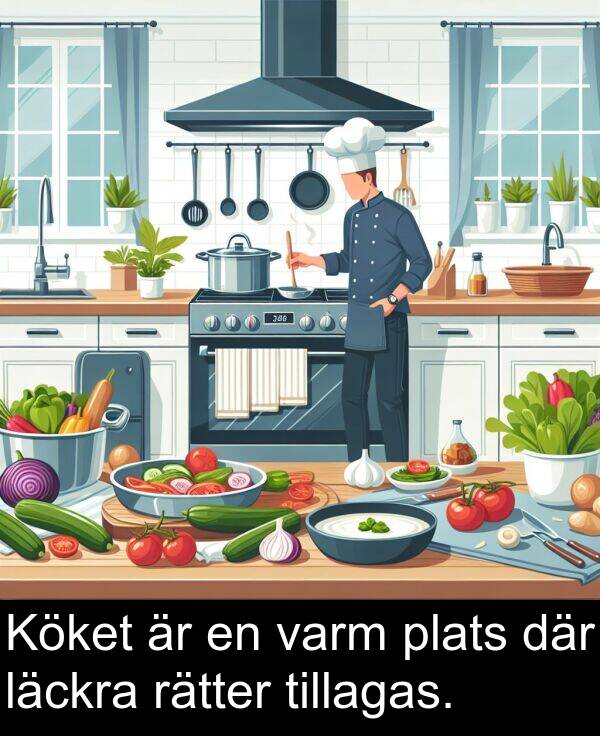 läckra: Köket är en varm plats där läckra rätter tillagas.