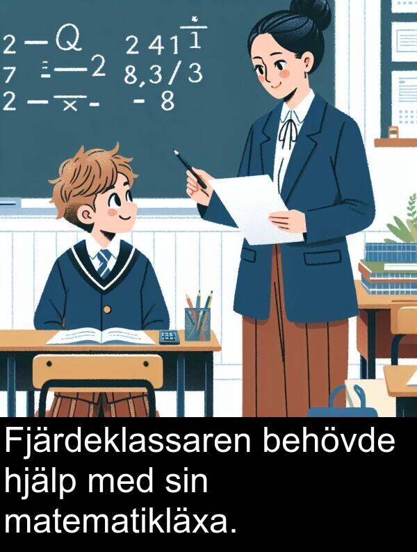 hjälp: Fjärdeklassaren behövde hjälp med sin matematikläxa.