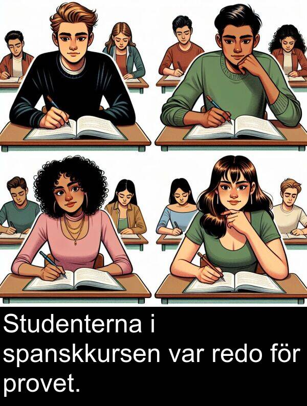 provet: Studenterna i spanskkursen var redo för provet.