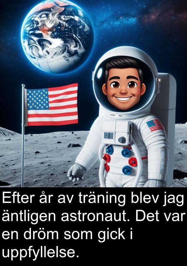 äntligen: Efter år av träning blev jag äntligen astronaut. Det var en dröm som gick i uppfyllelse.