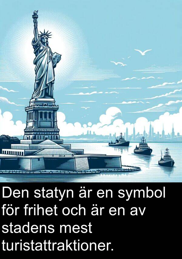 symbol: Den statyn är en symbol för frihet och är en av stadens mest turistattraktioner.