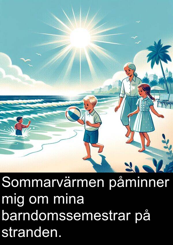 påminner: Sommarvärmen påminner mig om mina barndomssemestrar på stranden.