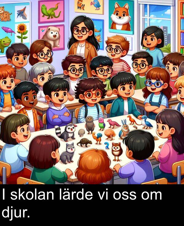 skolan: I skolan lärde vi oss om djur.