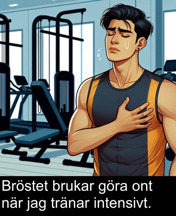 jag: Bröstet brukar göra ont när jag tränar intensivt.