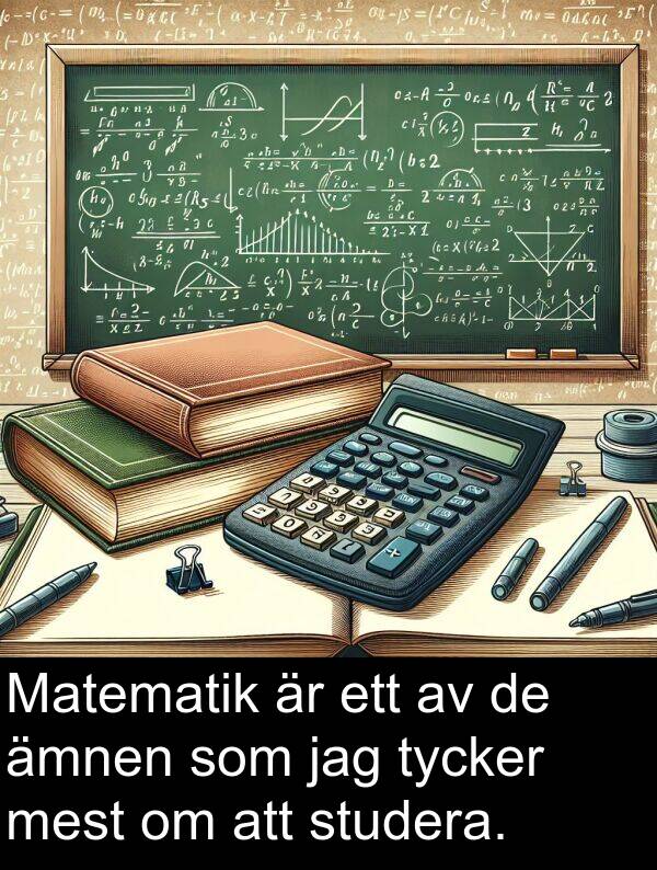 ämnen: Matematik är ett av de ämnen som jag tycker mest om att studera.