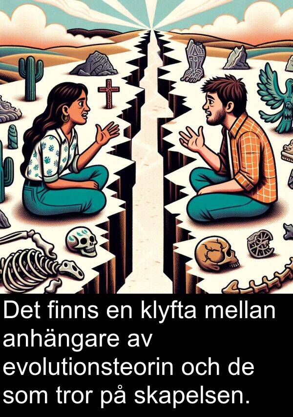 evolutionsteorin: Det finns en klyfta mellan anhängare av evolutionsteorin och de som tror på skapelsen.