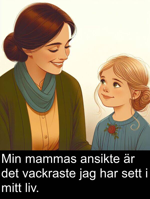 mammas: Min mammas ansikte är det vackraste jag har sett i mitt liv.