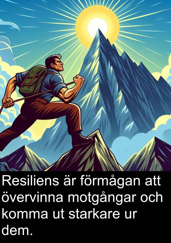 förmågan: Resiliens är förmågan att övervinna motgångar och komma ut starkare ur dem.