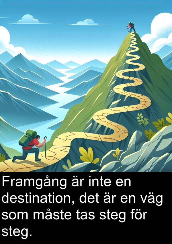 tas: Framgång är inte en destination, det är en väg som måste tas steg för steg.