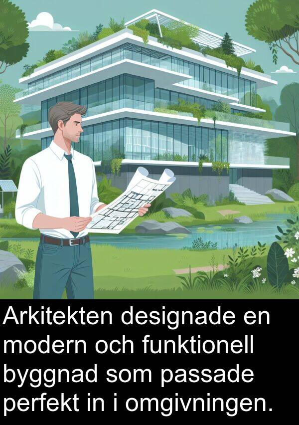 passade: Arkitekten designade en modern och funktionell byggnad som passade perfekt in i omgivningen.