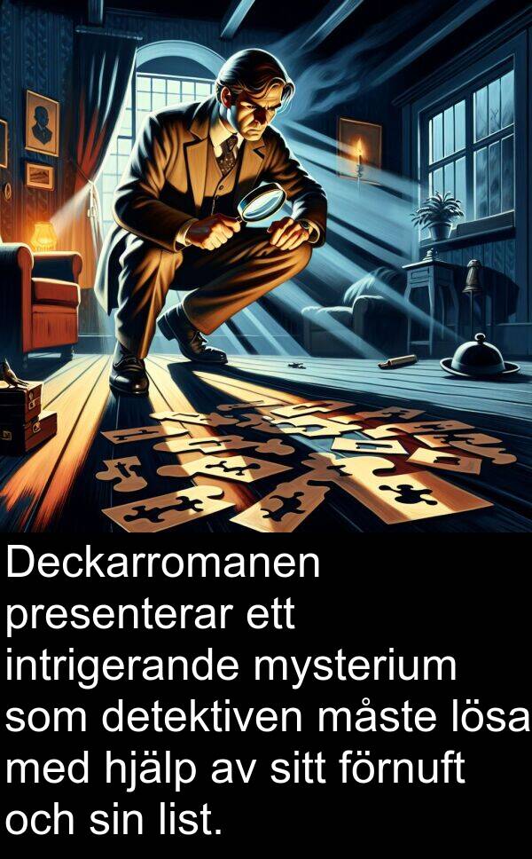 hjälp: Deckarromanen presenterar ett intrigerande mysterium som detektiven måste lösa med hjälp av sitt förnuft och sin list.