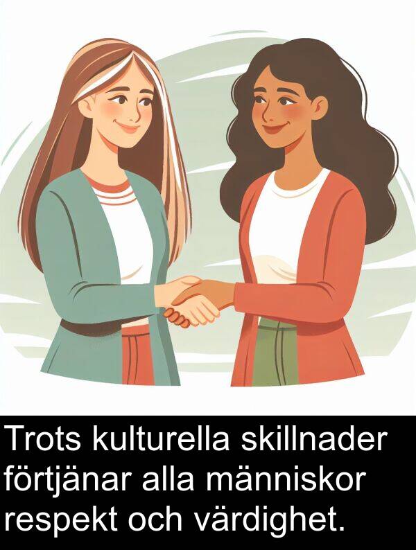 skillnader: Trots kulturella skillnader förtjänar alla människor respekt och värdighet.