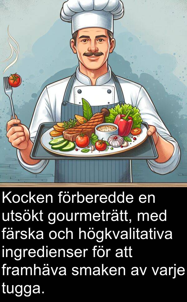 utsökt: Kocken förberedde en utsökt gourmeträtt, med färska och högkvalitativa ingredienser för att framhäva smaken av varje tugga.