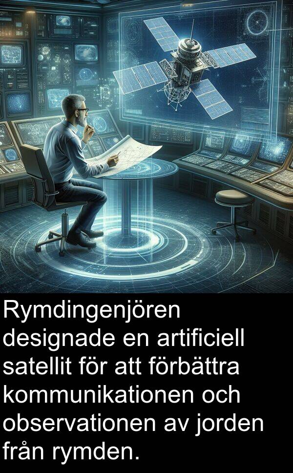 observationen: Rymdingenjören designade en artificiell satellit för att förbättra kommunikationen och observationen av jorden från rymden.