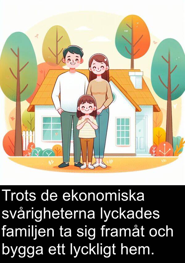 ekonomiska: Trots de ekonomiska svårigheterna lyckades familjen ta sig framåt och bygga ett lyckligt hem.