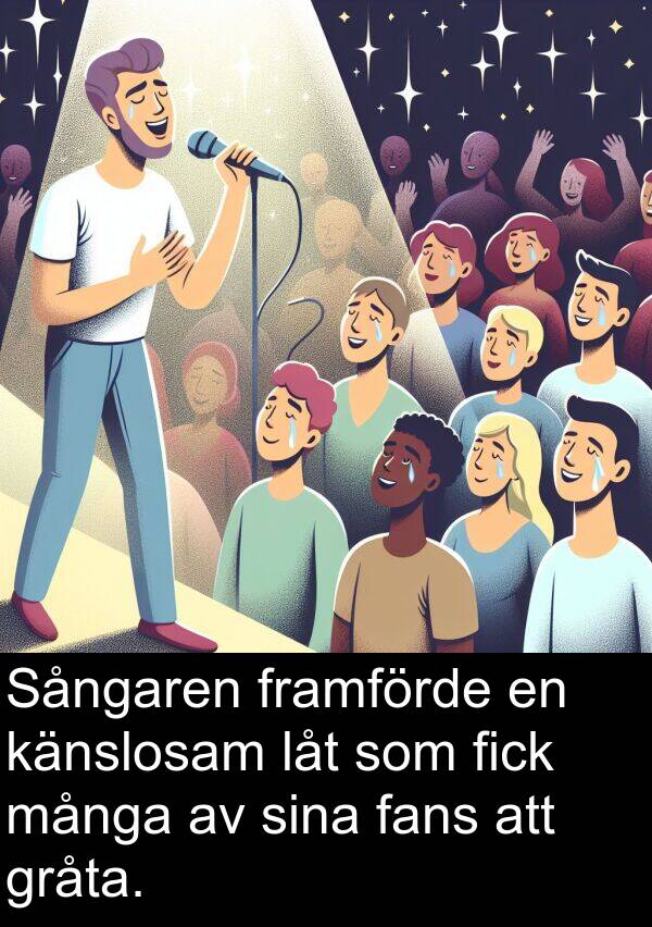 fans: Sångaren framförde en känslosam låt som fick många av sina fans att gråta.