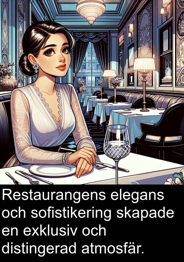 elegans: Restaurangens elegans och sofistikering skapade en exklusiv och distingerad atmosfär.