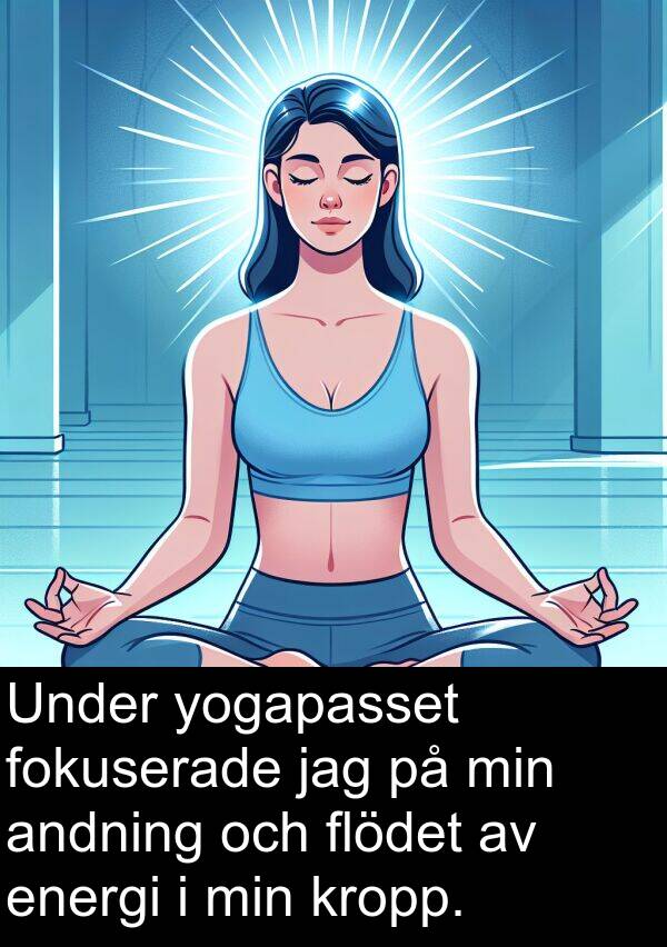 yogapasset: Under yogapasset fokuserade jag på min andning och flödet av energi i min kropp.