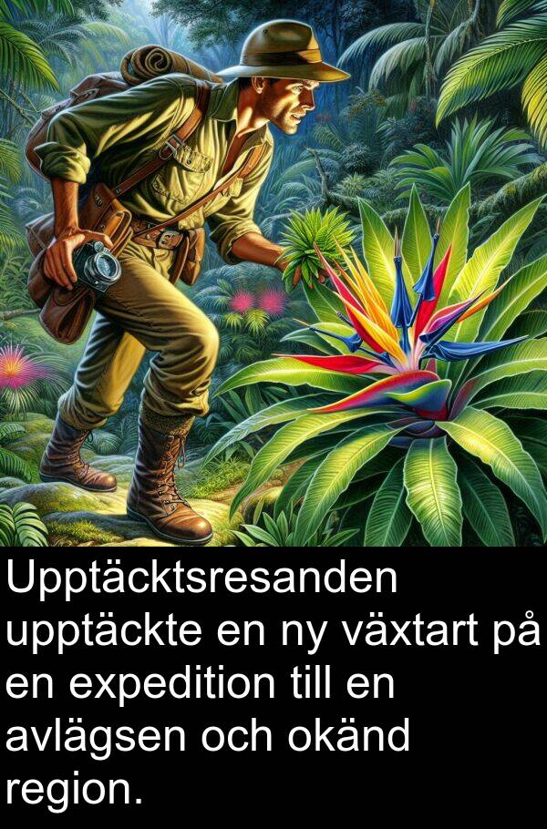 okänd: Upptäcktsresanden upptäckte en ny växtart på en expedition till en avlägsen och okänd region.