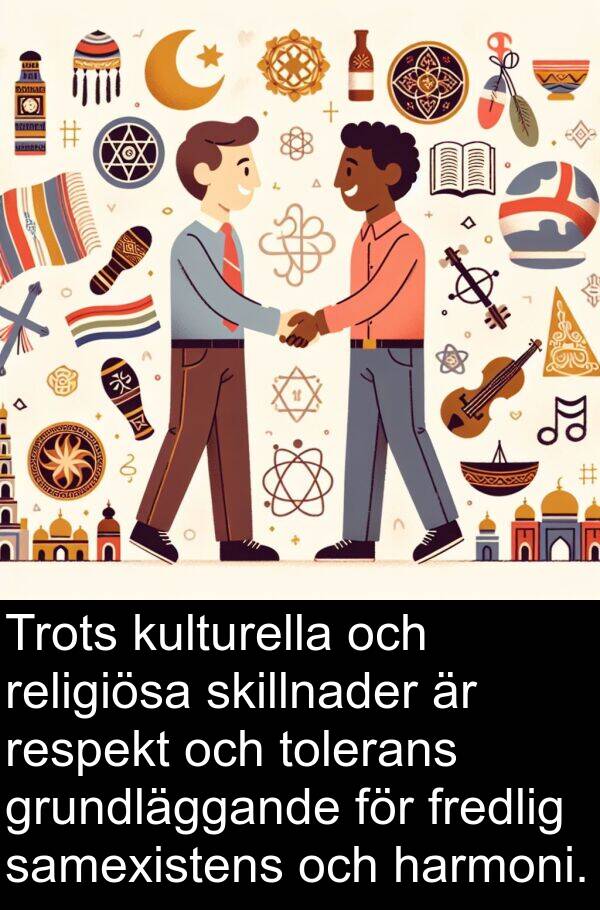 samexistens: Trots kulturella och religiösa skillnader är respekt och tolerans grundläggande för fredlig samexistens och harmoni.