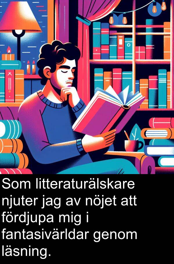 fantasivärldar: Som litteraturälskare njuter jag av nöjet att fördjupa mig i fantasivärldar genom läsning.