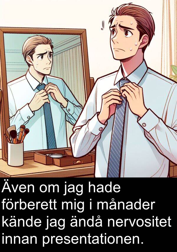 månader: Även om jag hade förberett mig i månader kände jag ändå nervositet innan presentationen.