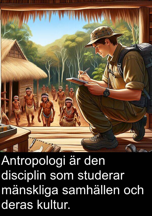 samhällen: Antropologi är den disciplin som studerar mänskliga samhällen och deras kultur.