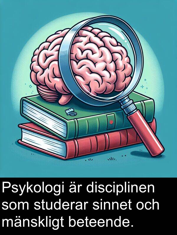 mänskligt: Psykologi är disciplinen som studerar sinnet och mänskligt beteende.