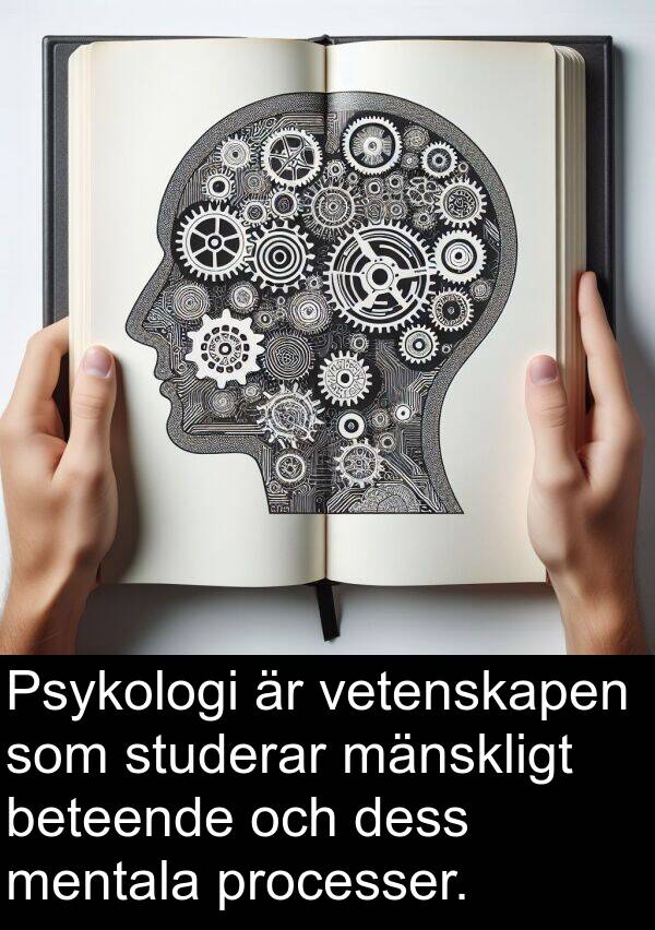 mänskligt: Psykologi är vetenskapen som studerar mänskligt beteende och dess mentala processer.