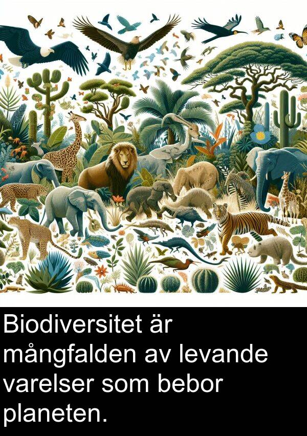 mångfalden: Biodiversitet är mångfalden av levande varelser som bebor planeten.