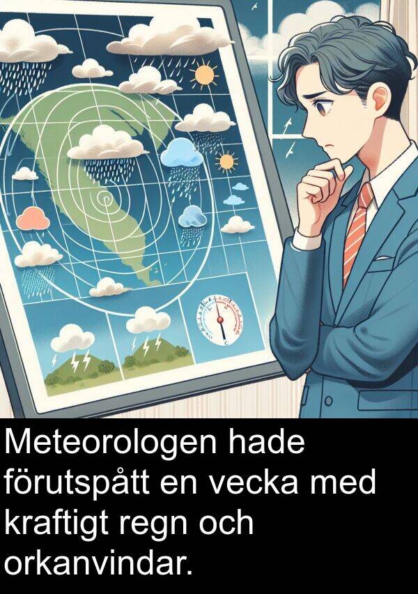 kraftigt: Meteorologen hade förutspått en vecka med kraftigt regn och orkanvindar.