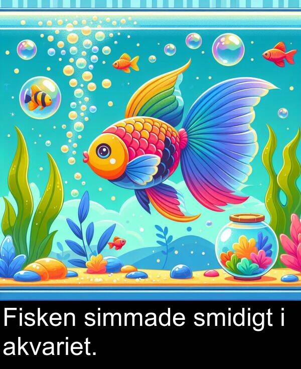 akvariet: Fisken simmade smidigt i akvariet.