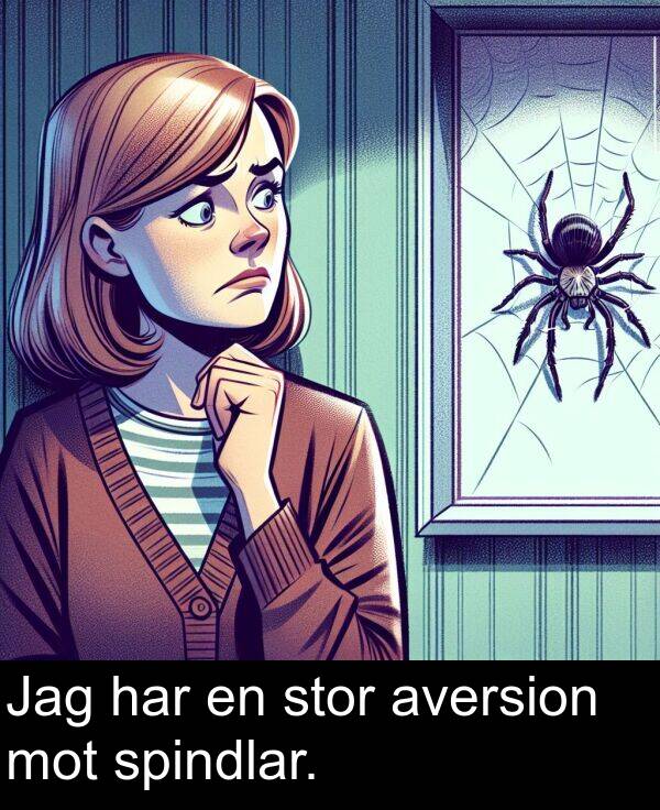 har: Jag har en stor aversion mot spindlar.