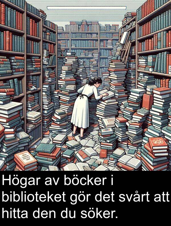 hitta: Högar av böcker i biblioteket gör det svårt att hitta den du söker.