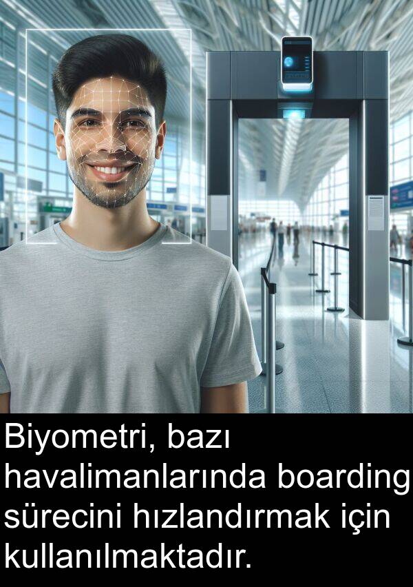 havalimanlarında: Biyometri, bazı havalimanlarında boarding sürecini hızlandırmak için kullanılmaktadır.