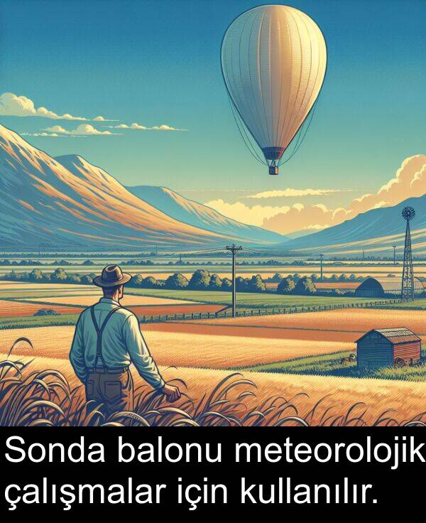 çalışmalar: Sonda balonu meteorolojik çalışmalar için kullanılır.