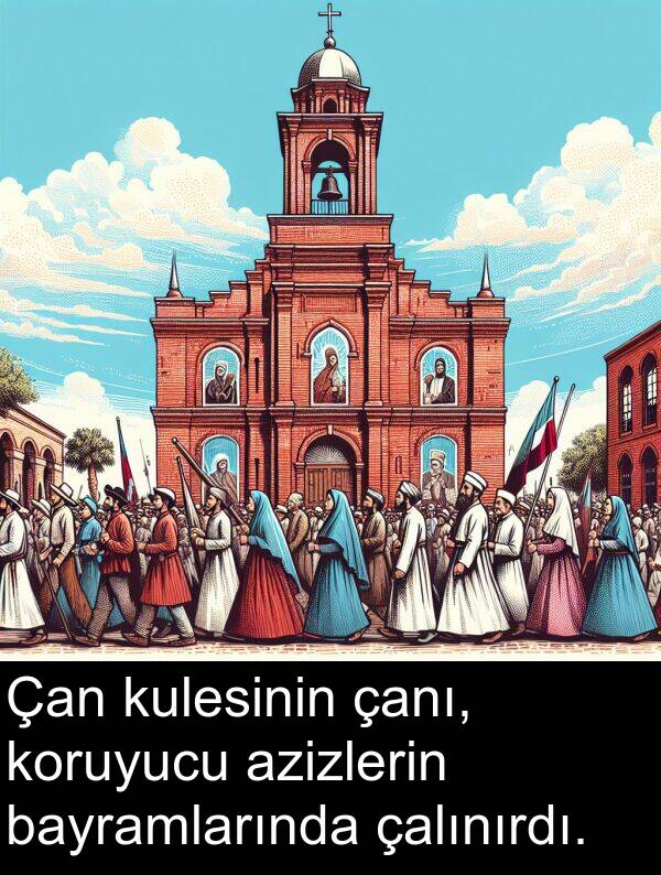 çalınırdı: Çan kulesinin çanı, koruyucu azizlerin bayramlarında çalınırdı.