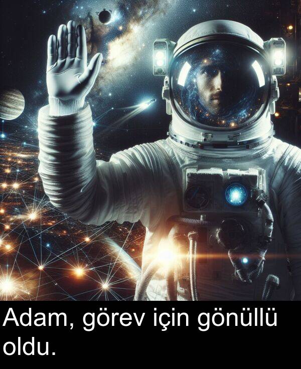 oldu: Adam, görev için gönüllü oldu.