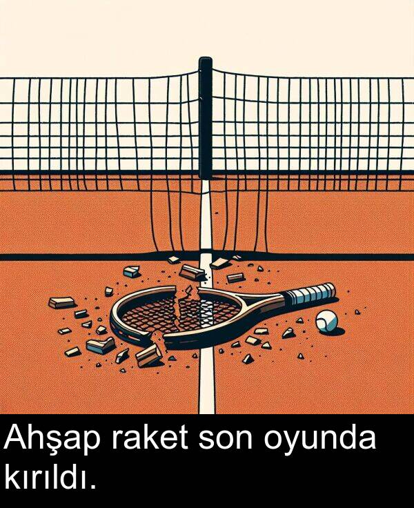 raket: Ahşap raket son oyunda kırıldı.