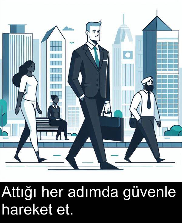 hareket: Attığı her adımda güvenle hareket et.