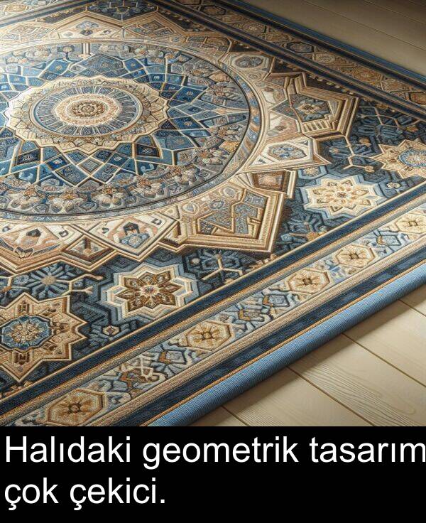 tasarım: Halıdaki geometrik tasarım çok çekici.